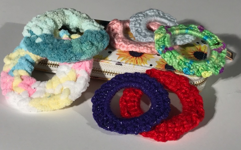 Homemade scrunchies.